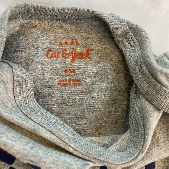 Cat & Jack Gray Playsuit "Feeling Nap-Tastic" Snap Leg Closure 0-3M - NWT - Picture 5 of 10